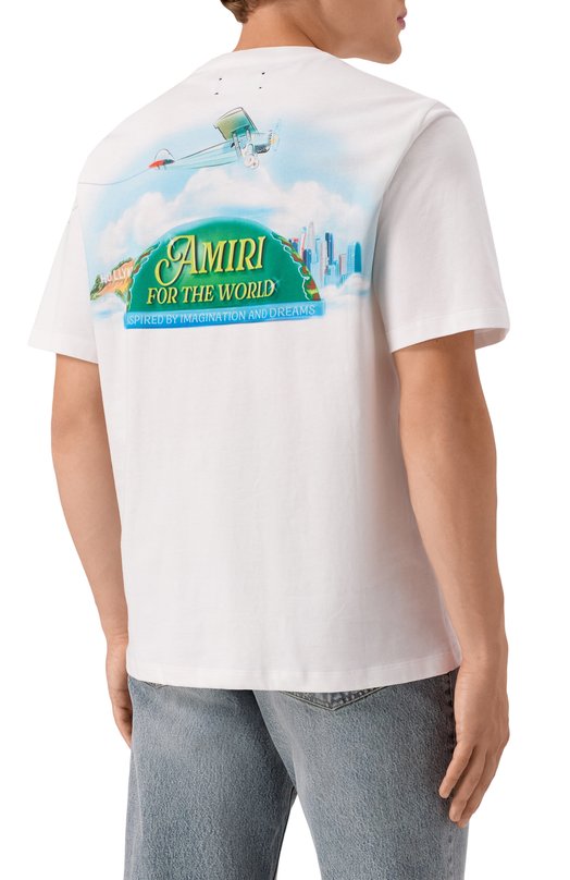 Хлопковая футболка Amiri AMJYTE1220 Белый  AMJYTE1220 Фото 4