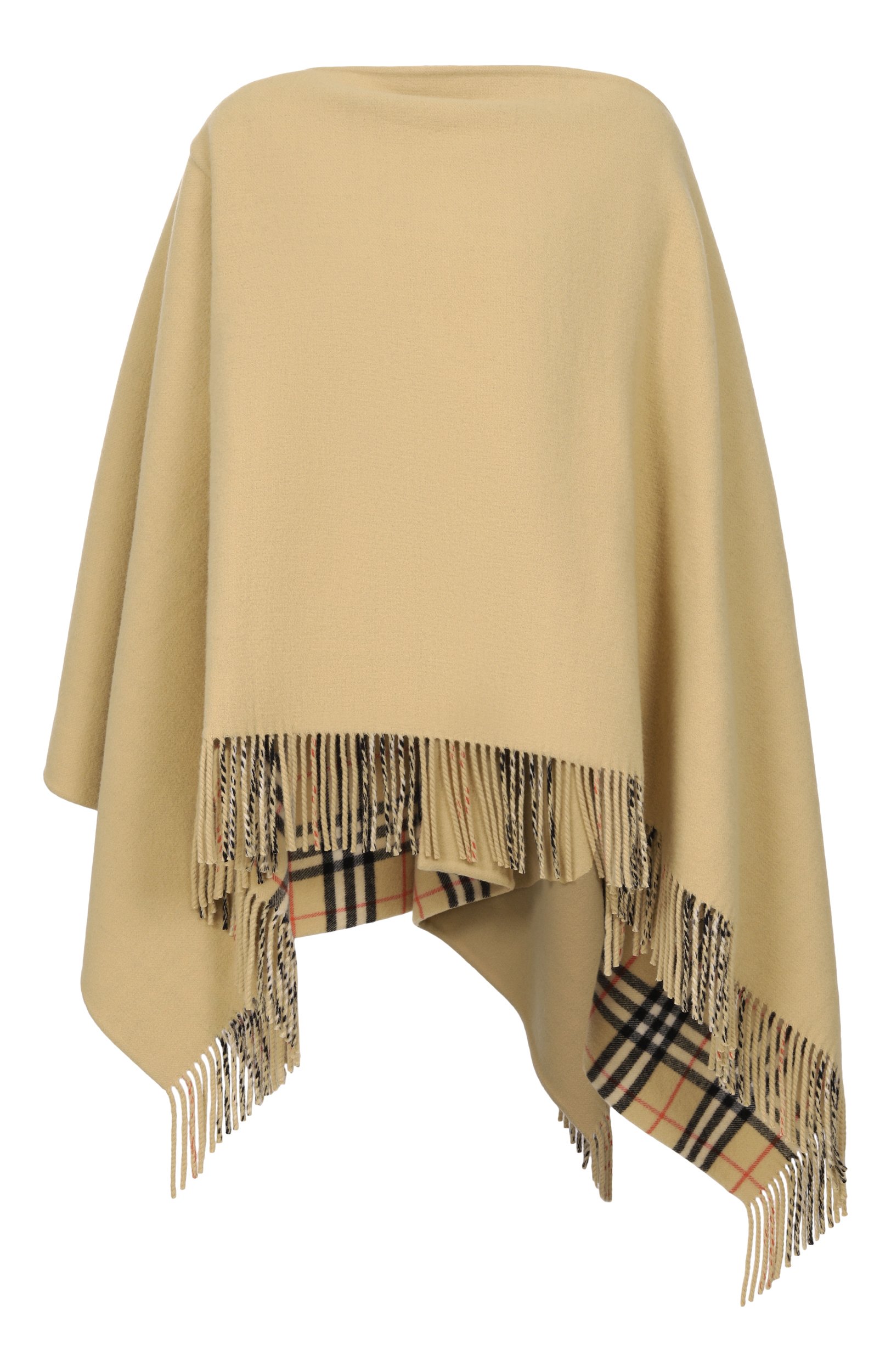 Шерстяное пончо BURBERRY бежевого цвета по цене 260500 руб., арт. 8126975, фото 1 Шерстяное пончо BURBERRY, арт. 8126975, фото 1