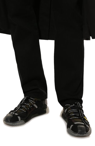 Комбинированные кеды ns1 DOLCE & GABBANA хаки цвета по цене 94450 руб., арт. CS1770/AQ713, фото 3 Комбинированные кеды ns1 DOLCE & GABBANA, арт. CS1770/AQ713, фото 3