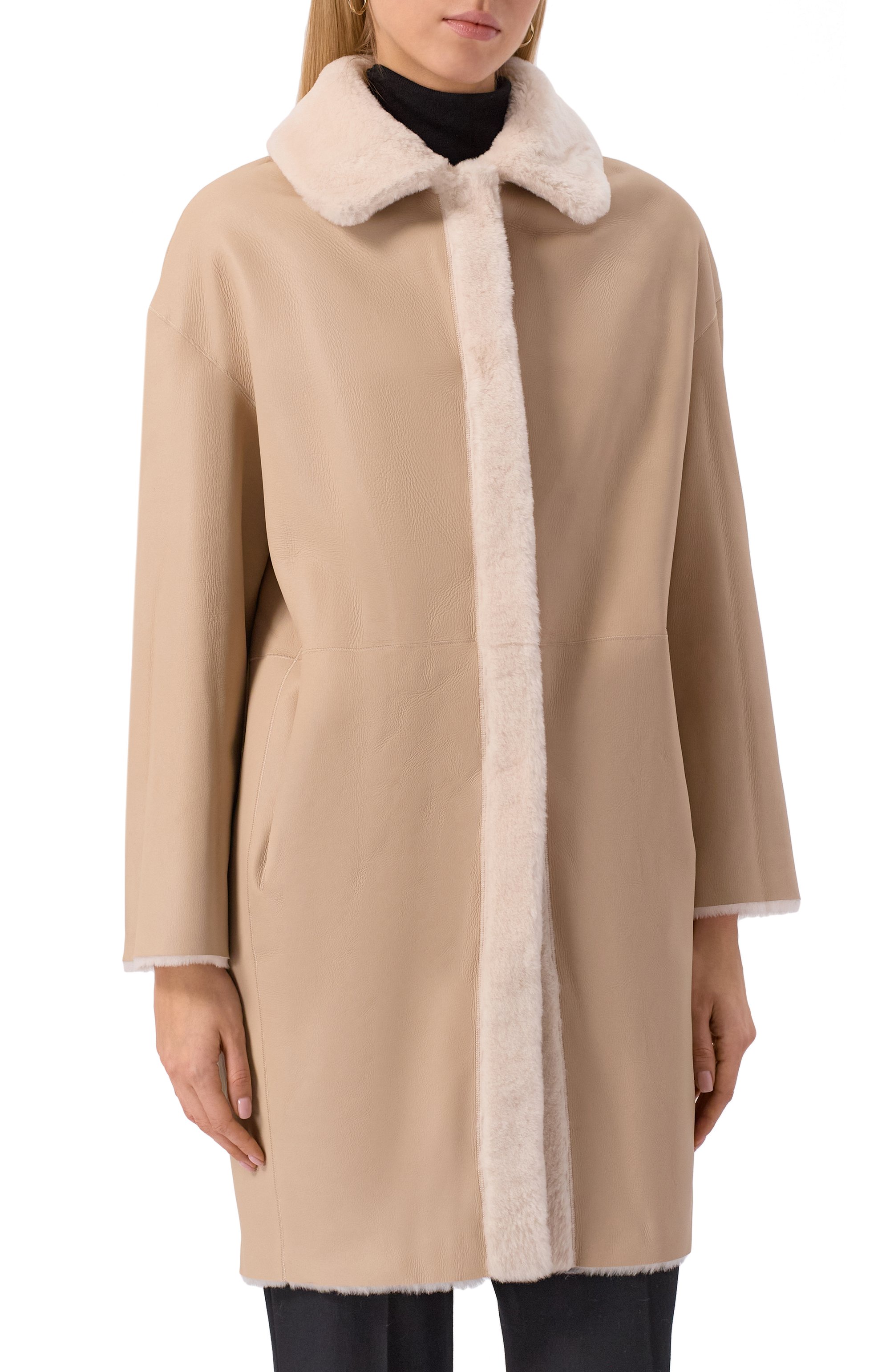 Двусторонняя дубленка из овчины MANZONI24, арт. 25M770R-S21, фото 6