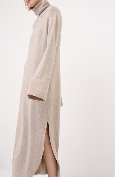 Платье-миди NANUSHKA бежевого цвета по цене 42550 руб., арт. CANAAN_BEIGE_RECYCLED CASHMERE KNIT, фото 3 Платье-миди NANUSHKA, арт. CANAAN_BEIGE_RECYCLED CASHMERE KNIT, фото 3