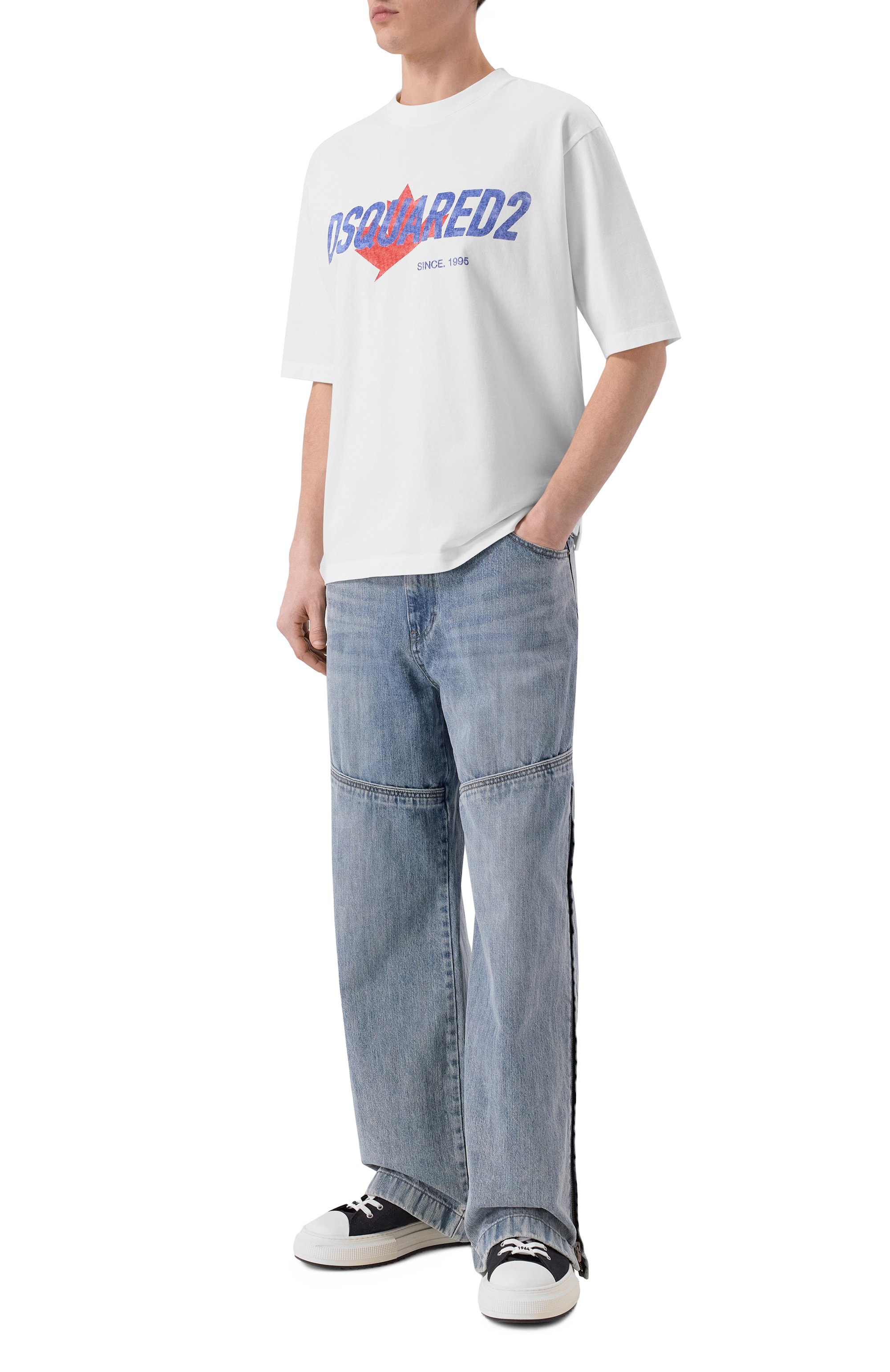 Хлопковая футболка DSQUARED2 белого цвета по цене 26550 руб., арт. S74GD1556/D20106, фото 2 Хлопковая футболка DSQUARED2, арт. S74GD1556/D20106, фото 2