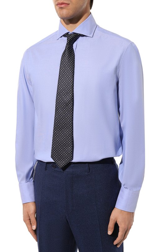 Хлопковая сорочка Brunello Cucinelli MB6970028 Синий  MB6970028 Фото 3
