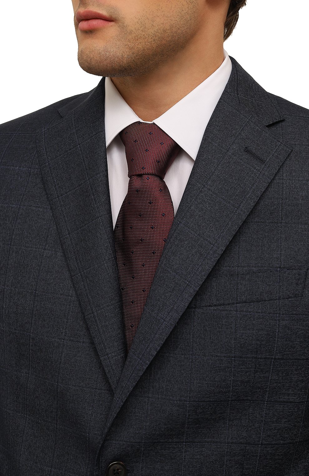 Шелковый галстук CORNELIANI бордового цвета по цене 24500 руб., арт. 94U390-9420307, фото 2 Шелковый галстук CORNELIANI, арт. 94U390-9420307, фото 2