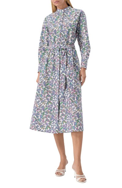 Хлопковое платье NOBLE&BRULEE синего цвета по цене 75000 руб., арт. NB106/250523/733, фото 3 Хлопковое платье NOBLE&BRULEE, арт. NB106/250523/733, фото 3