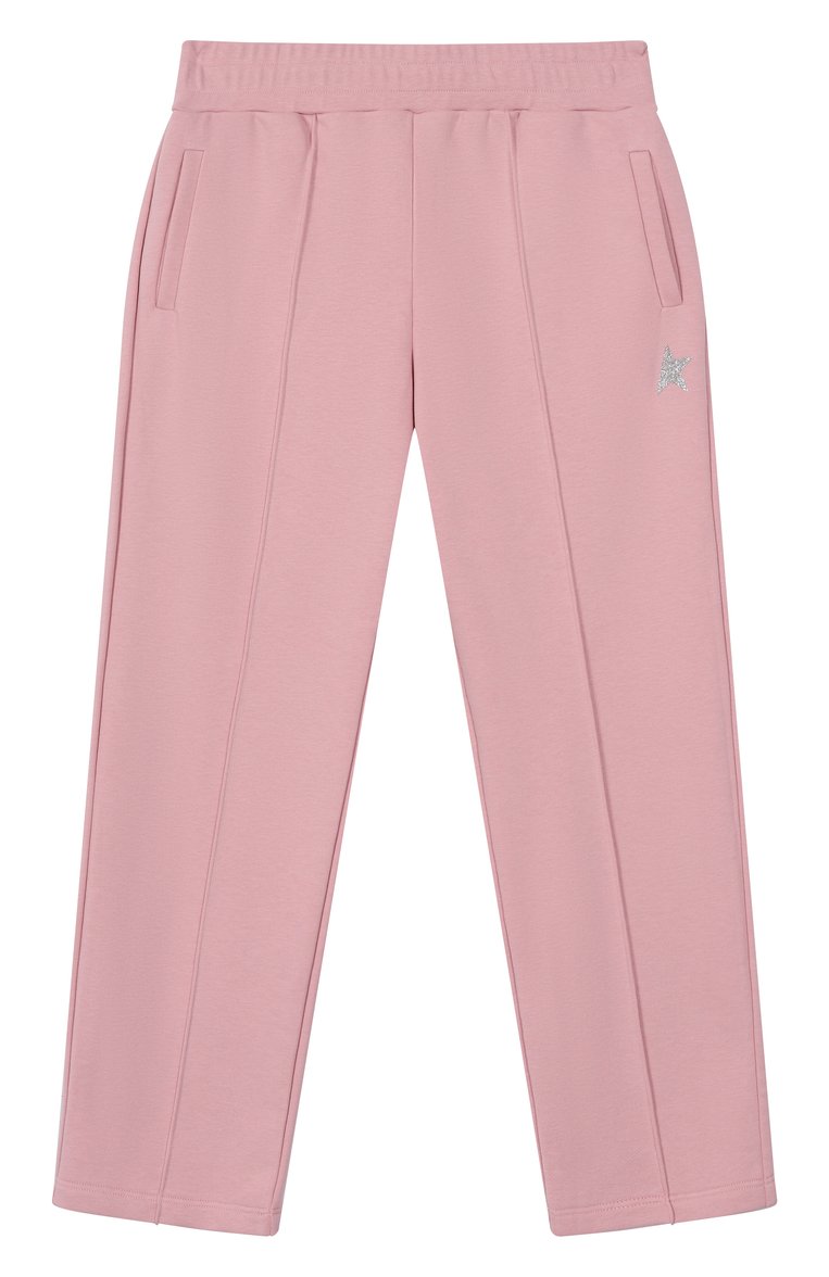 Детские хлопковые брюки GOLDEN GOOSE DELUXE BRAND светло-розового цвета, арт. GKP01280.P000917 | Фото 1 (Материал внешний: Хлопок; Нос: Не проставлено; Случай: Повседневный; Ростовка одежда: 4 года | 104 см, 6 лет | 116 см, 8 лет | 128 см, 10 - 11 лет | 140 - 146см, 12 лет | 152 см)