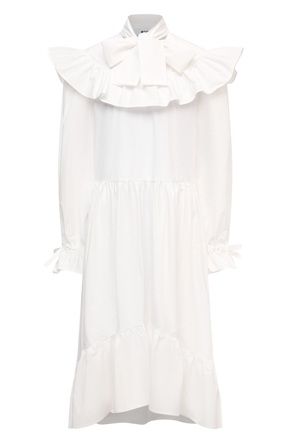 Хлопковое платье MSGM белого цвета по цене 56850 руб., арт. 3041MDA23 217104, фото 1 Хлопковое платье MSGM, арт. 3041MDA23 217104, фото 1