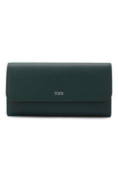 Женские кожаный кошелек TOD’S зеленого цвета, арт. XAWSELB9501WEB | Фото 1 (Материал: Натуральная кожа; Материал сплава: Проставлено, Проверено; Нос: Не проставлено; Статус проверки: Проверено, Проверена категория)