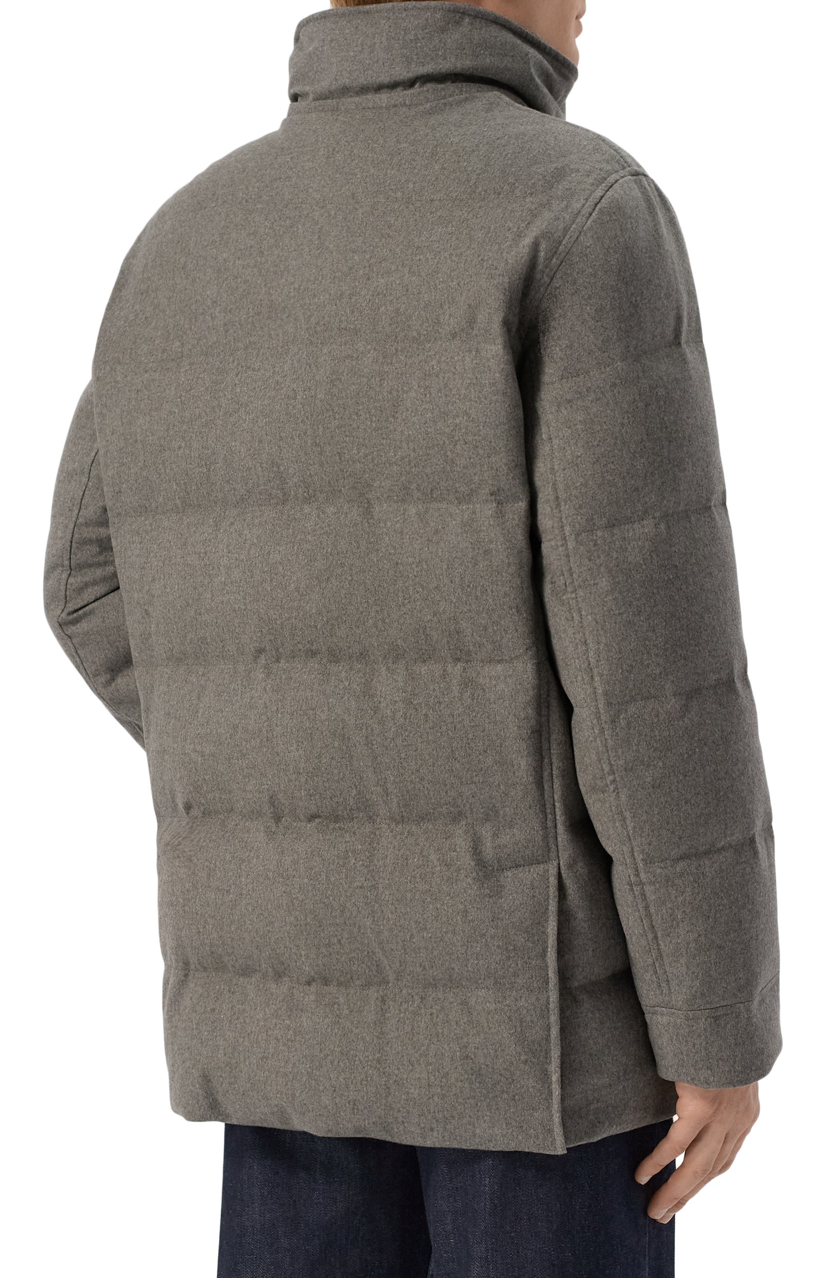 Шерстяной пуховик BRUNELLO CUCINELLI хаки цвета по цене 765500 руб., арт. MM4701823, фото 6 Шерстяной пуховик BRUNELLO CUCINELLI, арт. MM4701823, фото 6