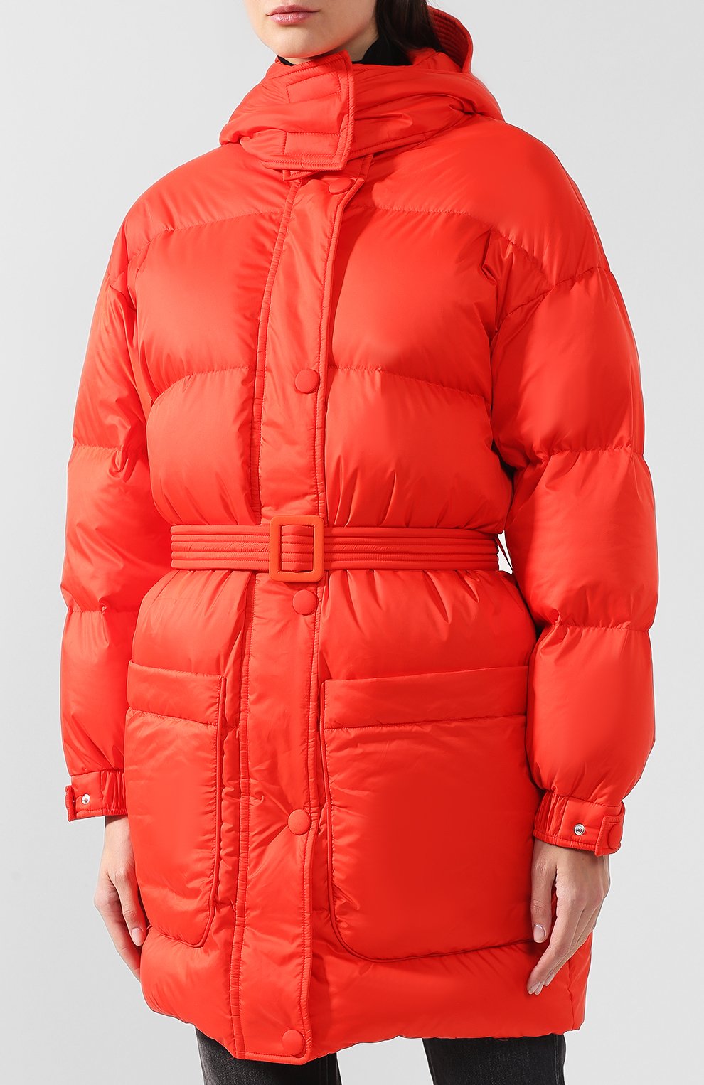 Однотонный стеганый пуховик с поясом и капюшоном IENKI IENKI, арт. KILLER J, фото 3