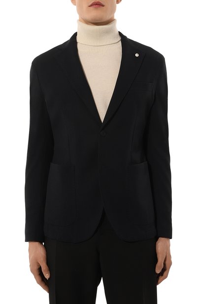 Однобортный пиджак L.B.M. 1911 темно-синего цвета по цене 113000 руб., арт. 2846/25204, фото 5 Однобортный пиджак L.B.M. 1911, арт. 2846/25204, фото 5