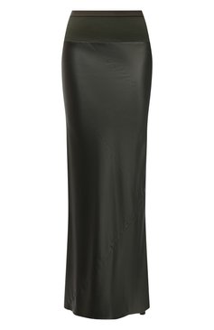 Женская юбка RICK OWENS зеленого цвета, арт. RP02A7334/QLX | Фото 1 (Длина Ж (юбки, платья, шорты): Макси; Материал внешний: Синтетический материал; Женское Кросс-КТ: Юбка-одежда; Стили: Романтичный; Региональные ограничения белый список (Axapta Mercury): Не проставлено)