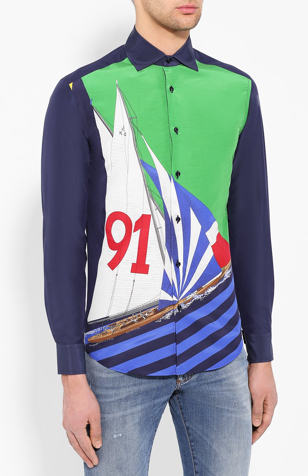 Ру�башка из смеси шелка и хлопка RALPH LAUREN, арт. 790741369, фото 3