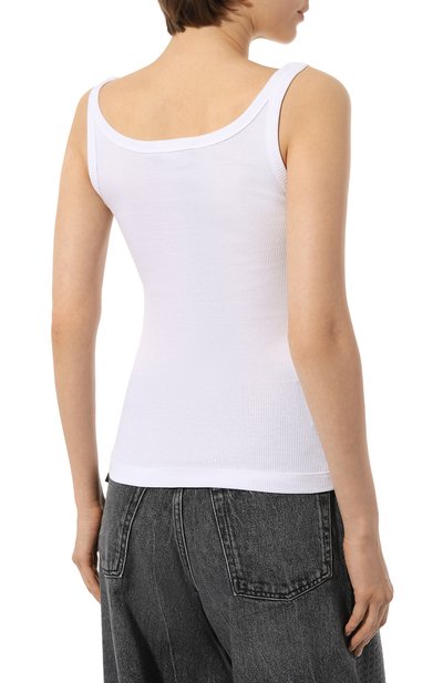 Хлопковая майка DOLCE & GABBANA белого цвета по цене 62250 руб., арт. F8U31T/FU7AV, фото 4 Хлопковая майка DOLCE & GABBANA, арт. F8U31T/FU7AV, фото 4