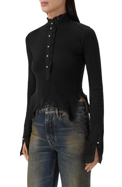 Хлопковый топ ANN DEMEULEMEESTER черного цвета по цене 84550 руб., арт. B0014521/FA766, фото 3 Хлопковый топ ANN DEMEULEMEESTER, арт. B0014521/FA766, фото 3