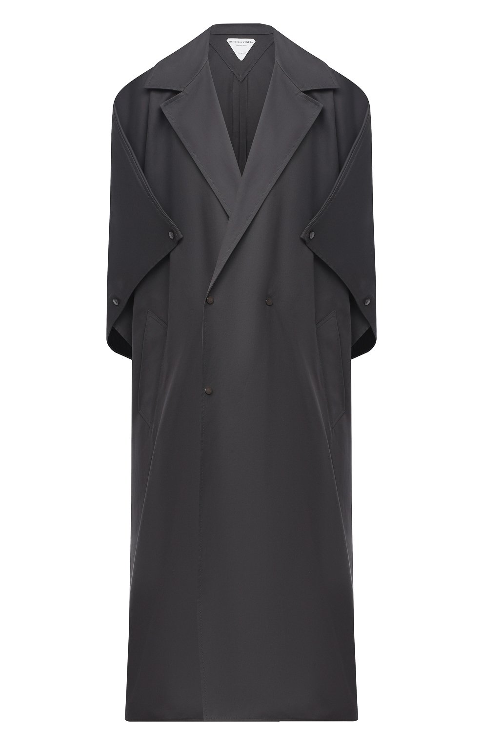 Хлопковый плащ BOTTEGA VENETA серого цвета по цене 190500 руб., арт. 632789/VKUM0, фото 1 Хлопковый плащ BOTTEGA VENETA, арт. 632789/VKUM0, фото 1