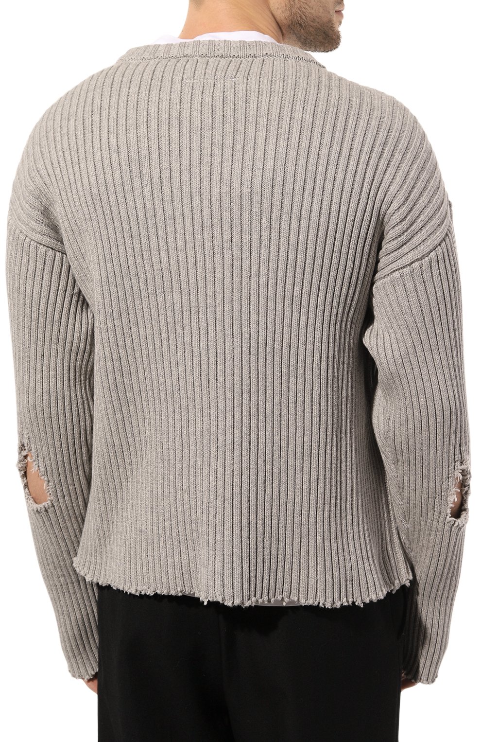 Свитер из хлопка и шерсти MM6 серого цвета по цене 66650 руб., арт. S52GP0129/S18154, фото 4 Свитер из хлопка и шерсти MM6, арт. S52GP0129/S18154, фото 4