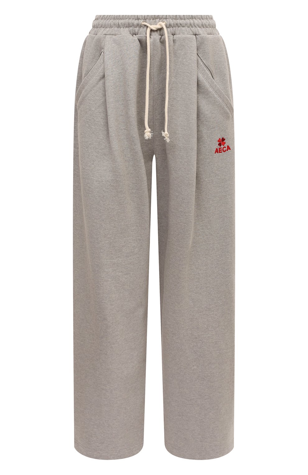 Хлопковые брюки AECA WHITE серого цвета по цене 15820 руб., арт. FWCMFWBDBSLSO005C0, фото 1 Хлопковые брюки AECA WHITE, арт. FWCMFWBDBSLSO005C0, фото 1