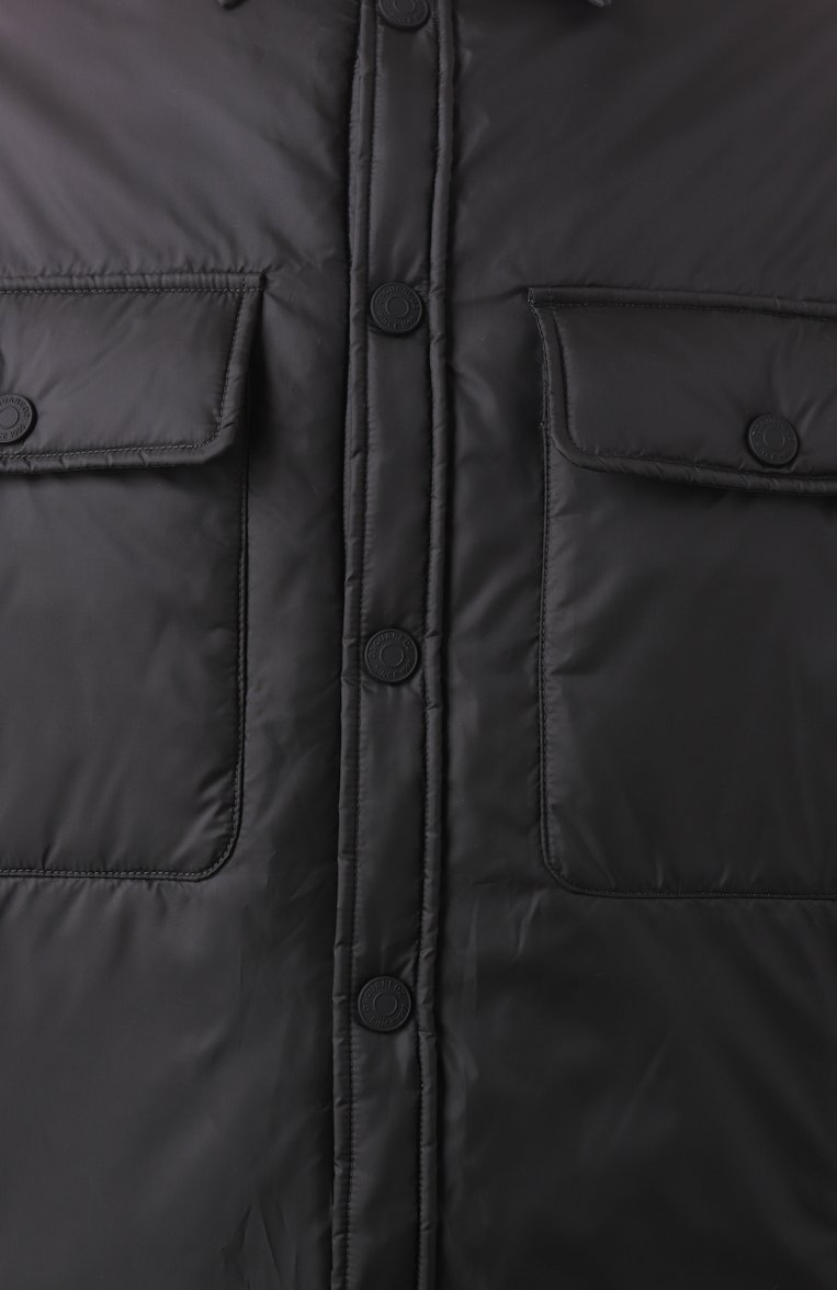 Мужская утепленная куртка-рубашка DSQUARED2 черного цвета, арт. S74DM0907/S54981 | Фото 6 (Материал сплава: Проставлено; Драгоценные камни: Проставлено; Длина (верхняя одежда): Короткие; Рукава: Длинные; Мужское Кросс-КТ: Куртка-рубашка; Стили: Кэжуэл; Материал внешний: Синтетический материал)