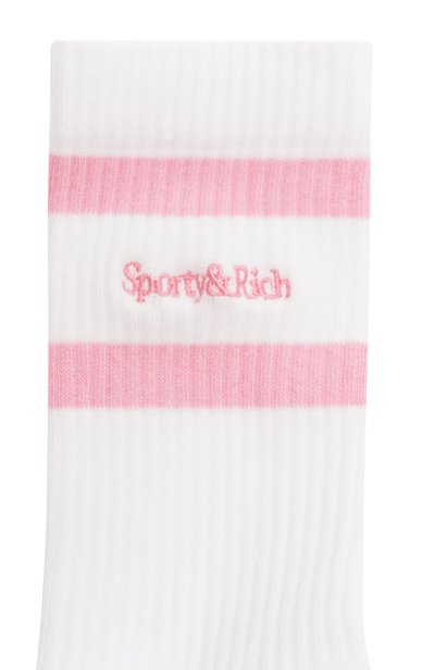 Хлопковые носки SPORTY AND RICH белого цвета по цене 5720 руб., арт. AC02673300WH83, фото 2 Хлопковые носки SPORTY AND RICH, арт. AC02673300WH83, фото 2