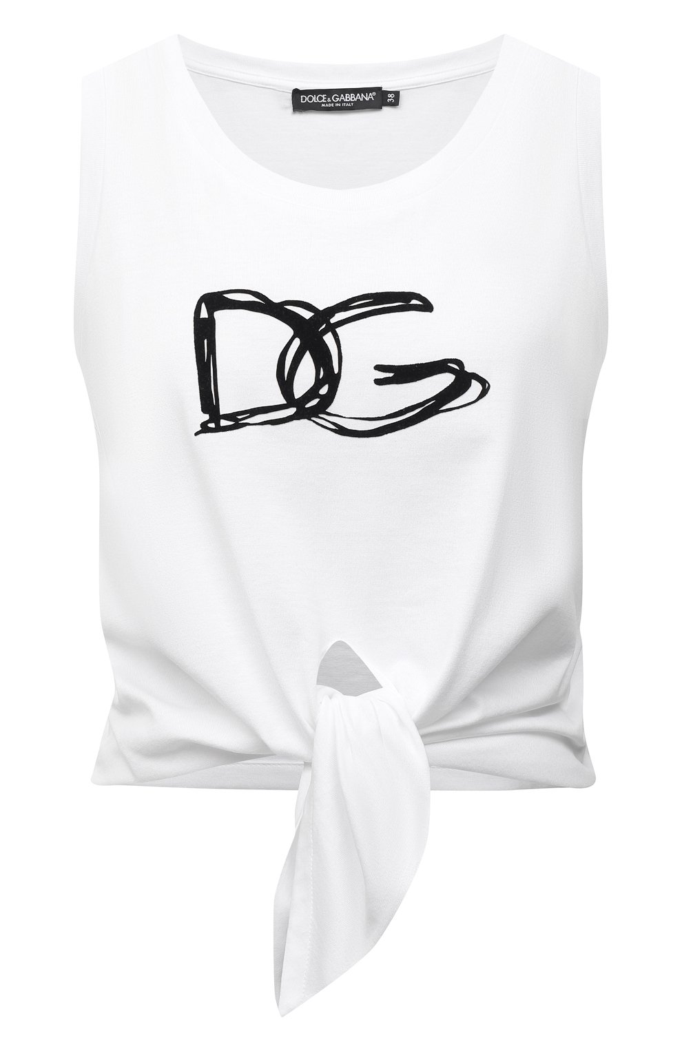 Хлопковая майка DOLCE & GABBANA белого цвета по цене 49400 руб., арт. F8M29T/G7XAX, фото 1 Хлопковая майка DOLCE & GABBANA, арт. F8M29T/G7XAX, фото 1