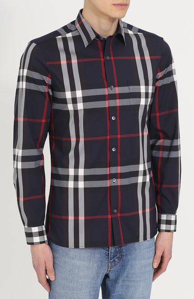Хлопковая рубашка в клетку BURBERRY, арт. 4006731, фото 3