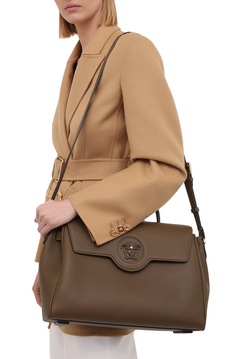 Сумка la medusa large VERSACE хаки цвета по цене 293500 руб., арт. DBFI038/DVIT2T, фото 5 Сумка la medusa large VERSACE, арт. DBFI038/DVIT2T, фото 5