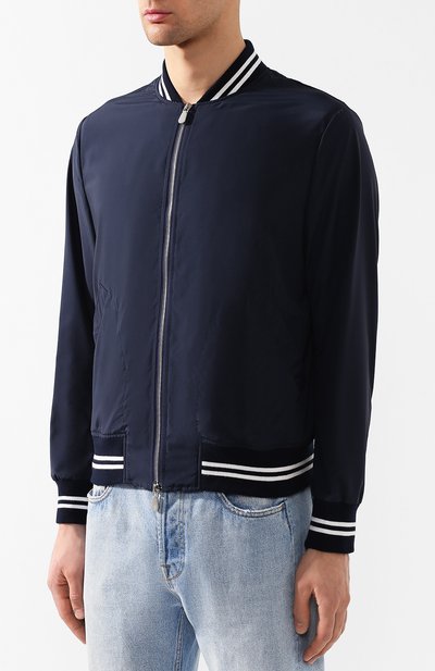 Шерстяной бомбер ELEVENTY PLATINUM темно-синего цвета по цене 49350 руб., арт. 979GB0034 GBT27007, фото 3 Шерстяной бомбер ELEVENTY PLATINUM, арт. 979GB0034 GBT27007, фото 3