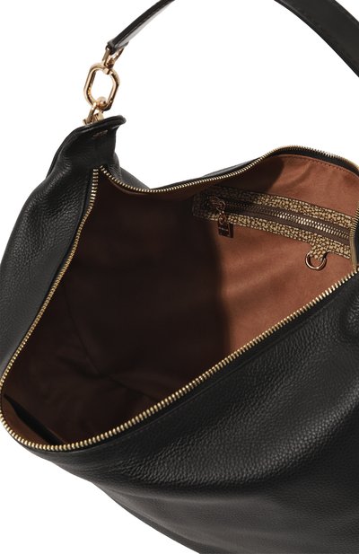 Сумка oyster hobo large BORBONESE черного цвета по цене 78200 руб., арт. 923739, фото 5 Сумка oyster hobo large BORBONESE, арт. 923739, фото 5