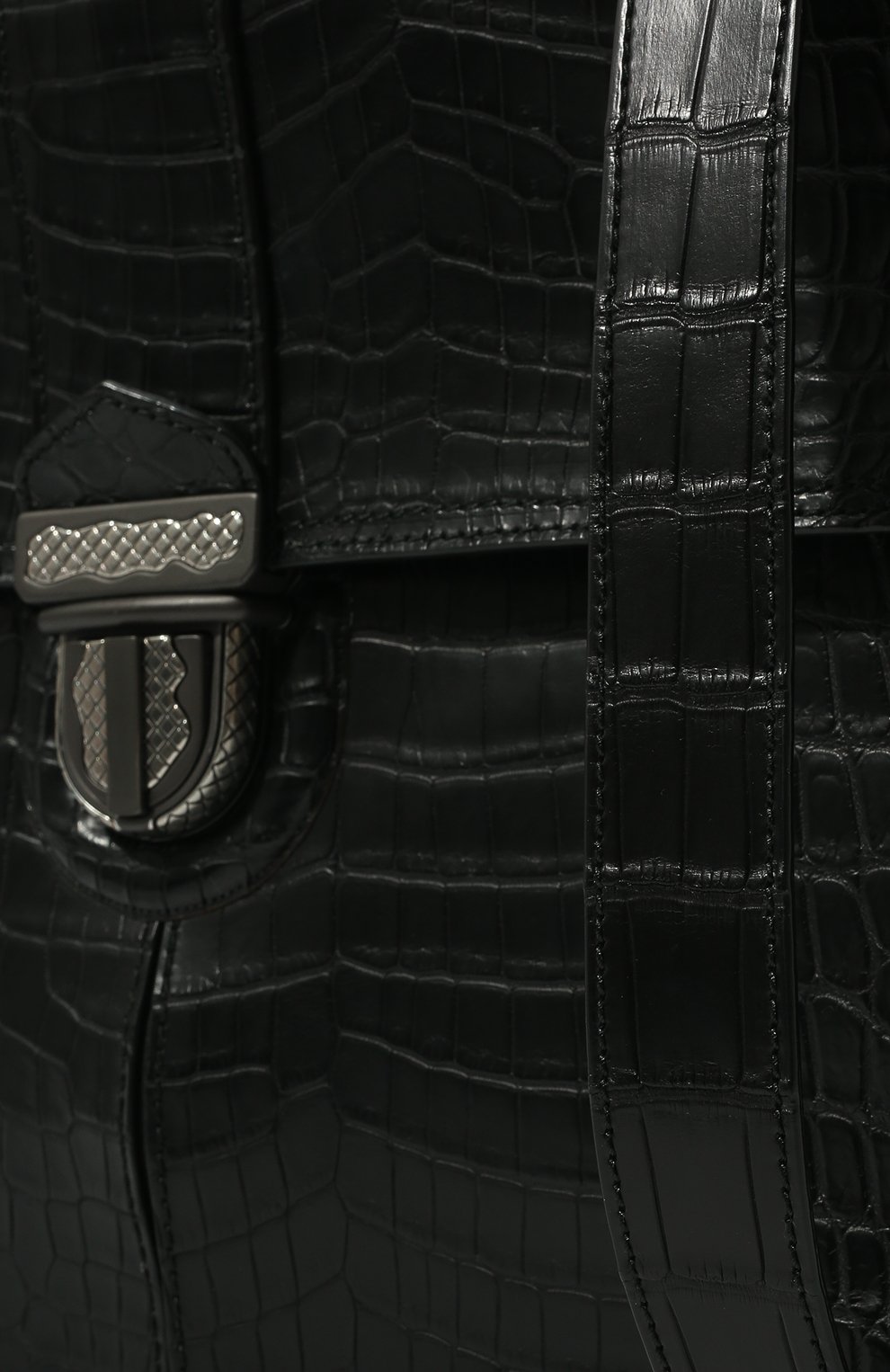 Портфель из кожи крокодила BOTTEGA VENETA черного цвета по цене 3295000 руб., арт. 480980/VCLG0, фото 3 Портфель из кожи крокодила BOTTEGA VENETA, арт. 480980/VCLG0, фото 3