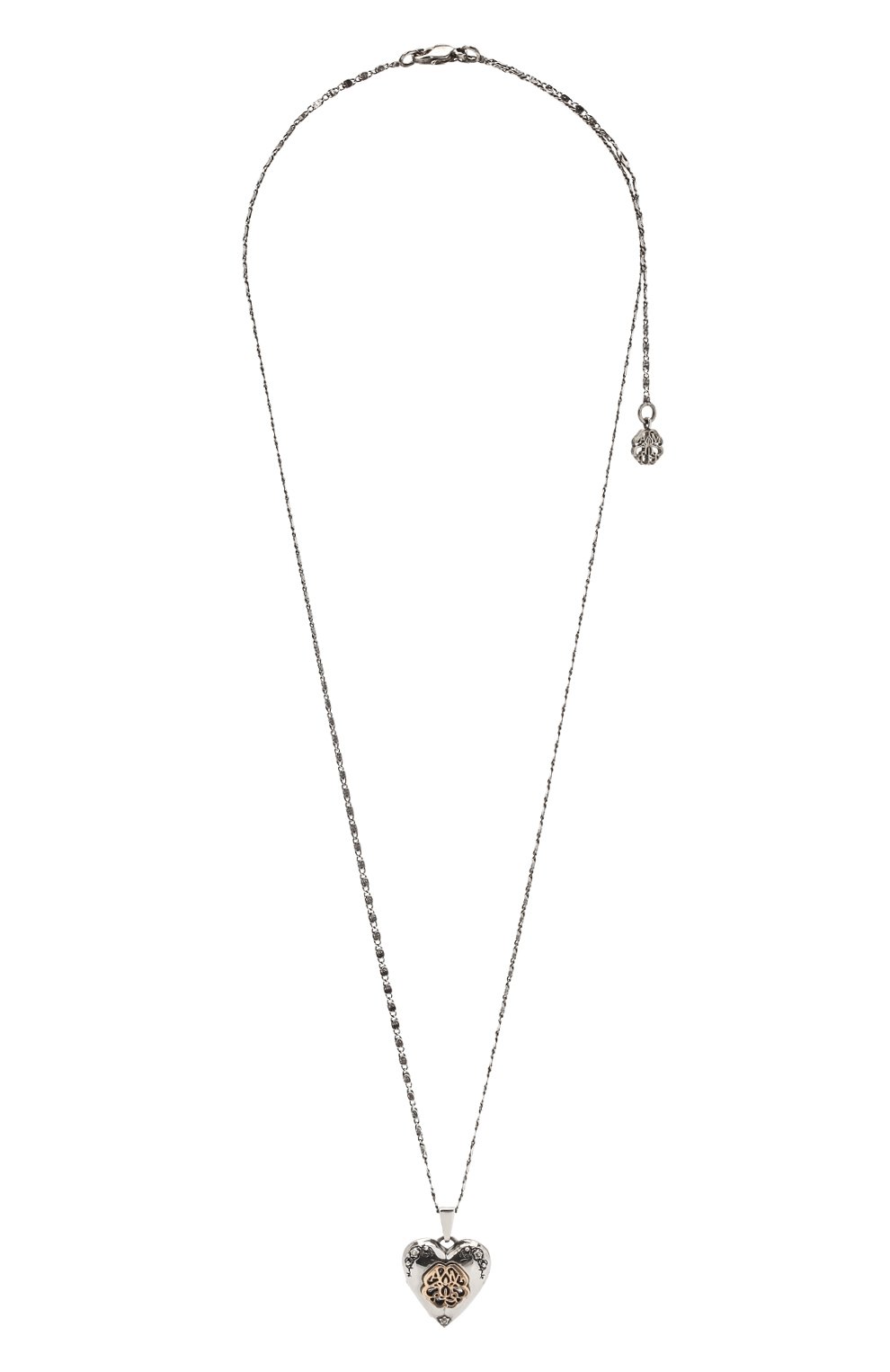 Кулон на цепочке ALEXANDER MCQUEEN серебряного цвета по цене 67150 руб., арт. 640268/J160Z/S, фото 1 Кулон на цепочке ALEXANDER MCQUEEN, арт. 640268/J160Z/S, фото 1