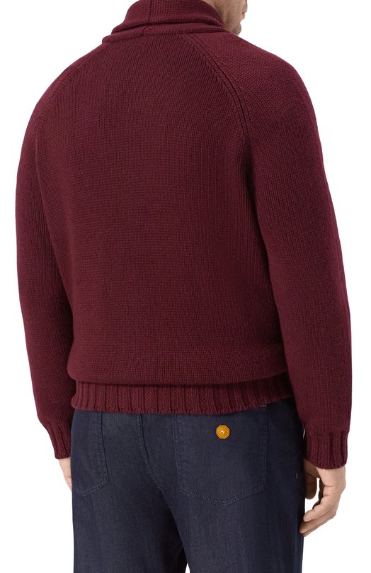 Кашемировый кардиган Brunello Cucinelli MA2300726 Бордовый  MA2300726 Фото 4
