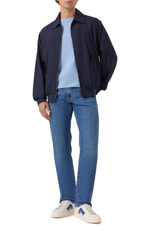 Хлопковая футболка Brunello Cucinelli M0B131308 Голубой  M0B131308 Фото 2