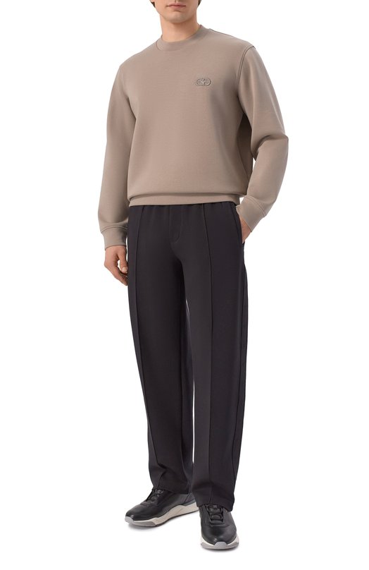 Хлопковый свитшот Emporio Armani EM004540/AF10013 Бежевый  EM004540/AF10013 Фото 2