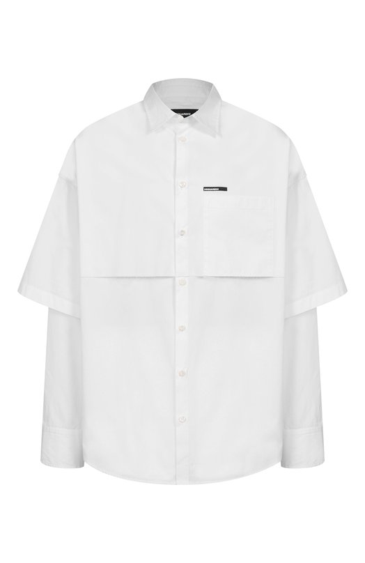 Хлопковая рубашка Dsquared2 S74DM0947/S36275 Белый S74DM0947/S36275