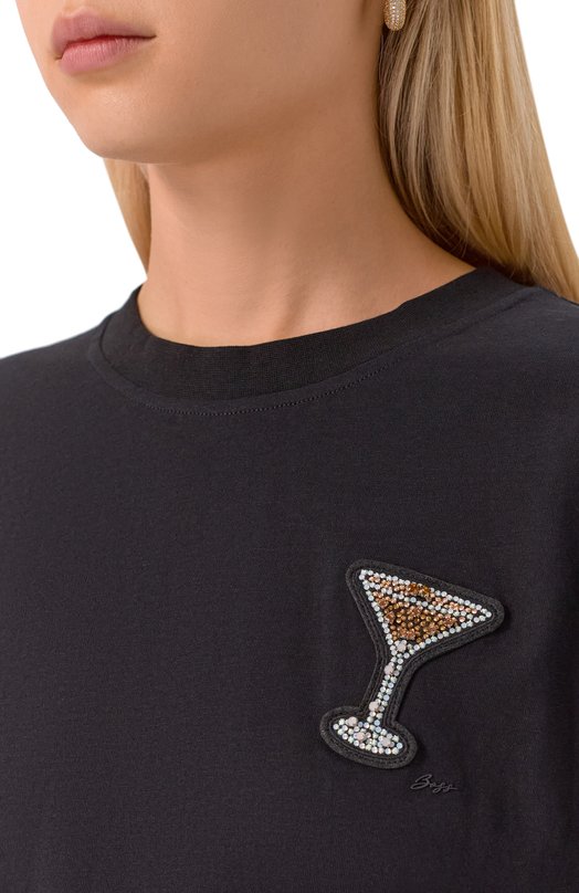 Хлопковая футболка BOSS Orange 50547797 Чёрный  50547797 Фото 5