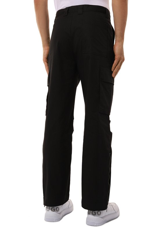 Хлопковые брюки-карго HUGO Blue Чёрный, фото 4