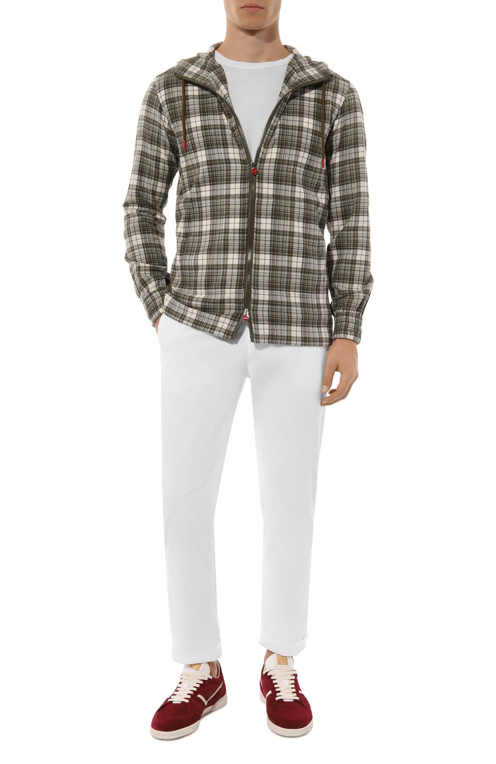 Хлопковая рубашка KITON хаки цвета по цене 108500 руб., арт. UMC010H0907202, фото 2 Хлопковая рубашка KITON, арт. UMC010H0907202, фото 2