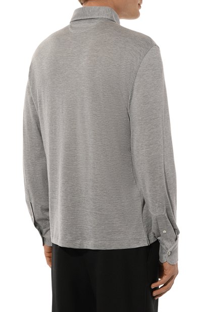 Поло из шелка и хлопка BRUNELLO CUCINELLI, арт. MH8363914, фото 4