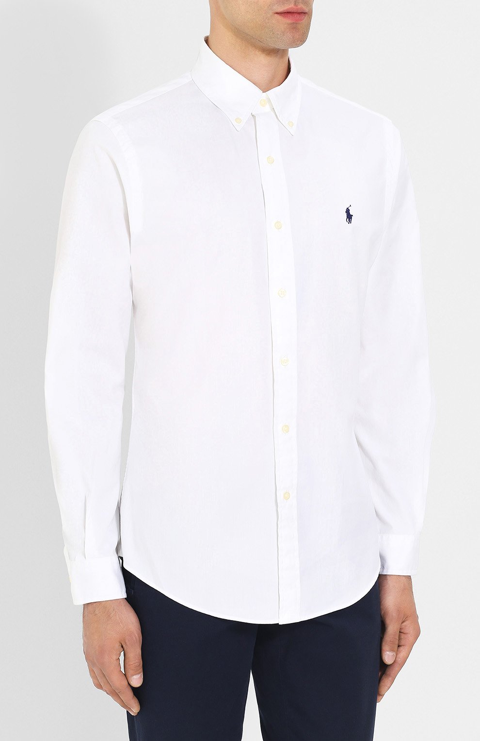 Хлопковая рубашка с воротником button down POLO RALPH LAUREN, арт. 710710553, фото 3