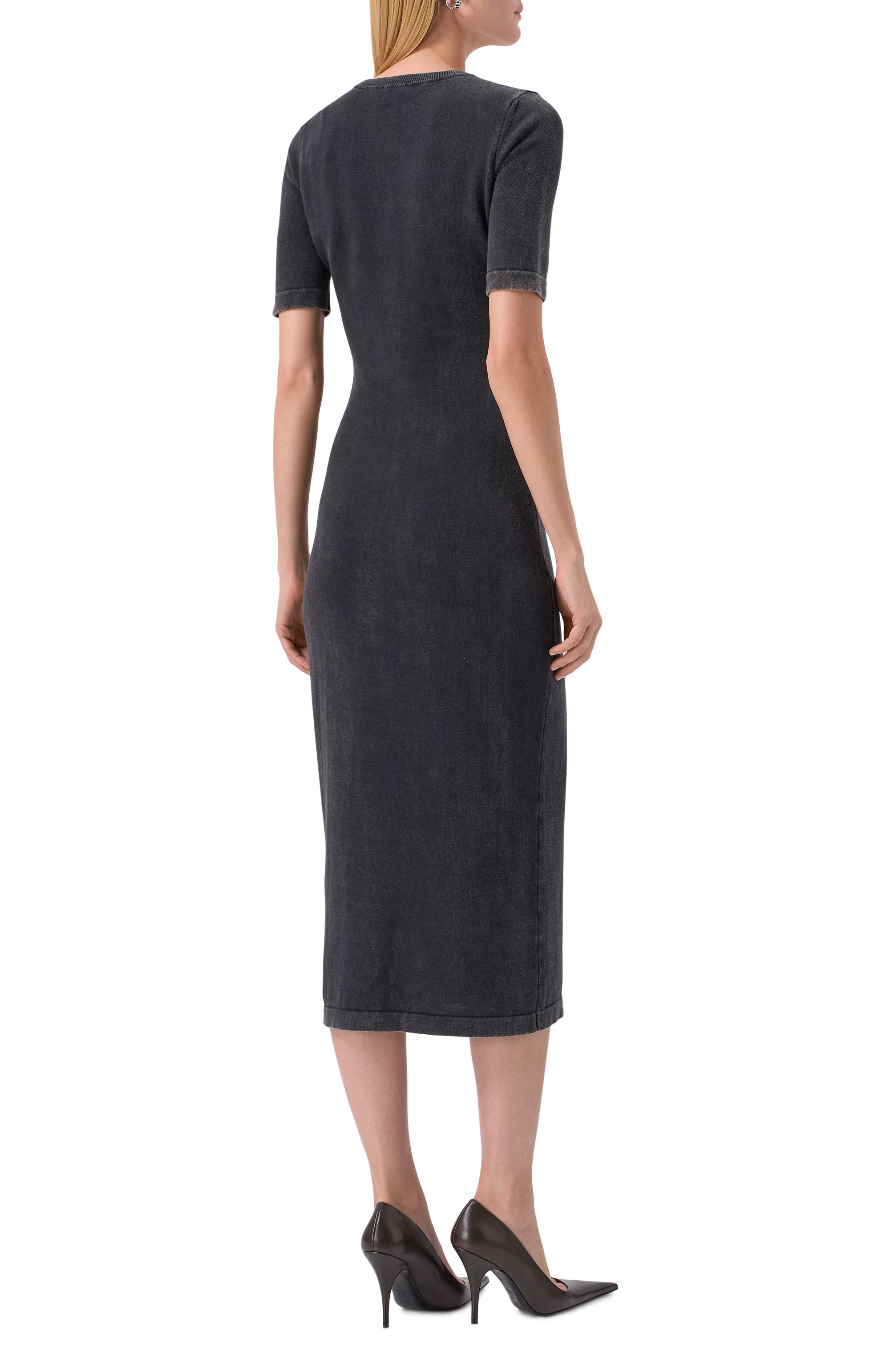 Хлопковое платье m-bettie DIESEL темно-серого цвета по цене 39950 руб., арт. A21862/0QKBT, фото 3 Хлопковое платье m-bettie DIESEL, арт. A21862/0QKBT, фото 3