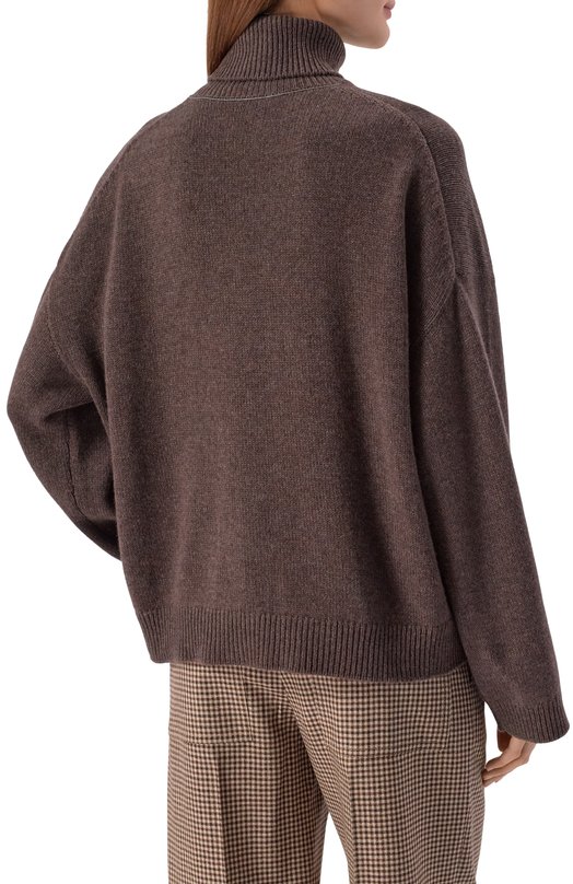 Кашемировый свитер Brunello Cucinelli M12501703 Коричневый  M12501703 Фото 4