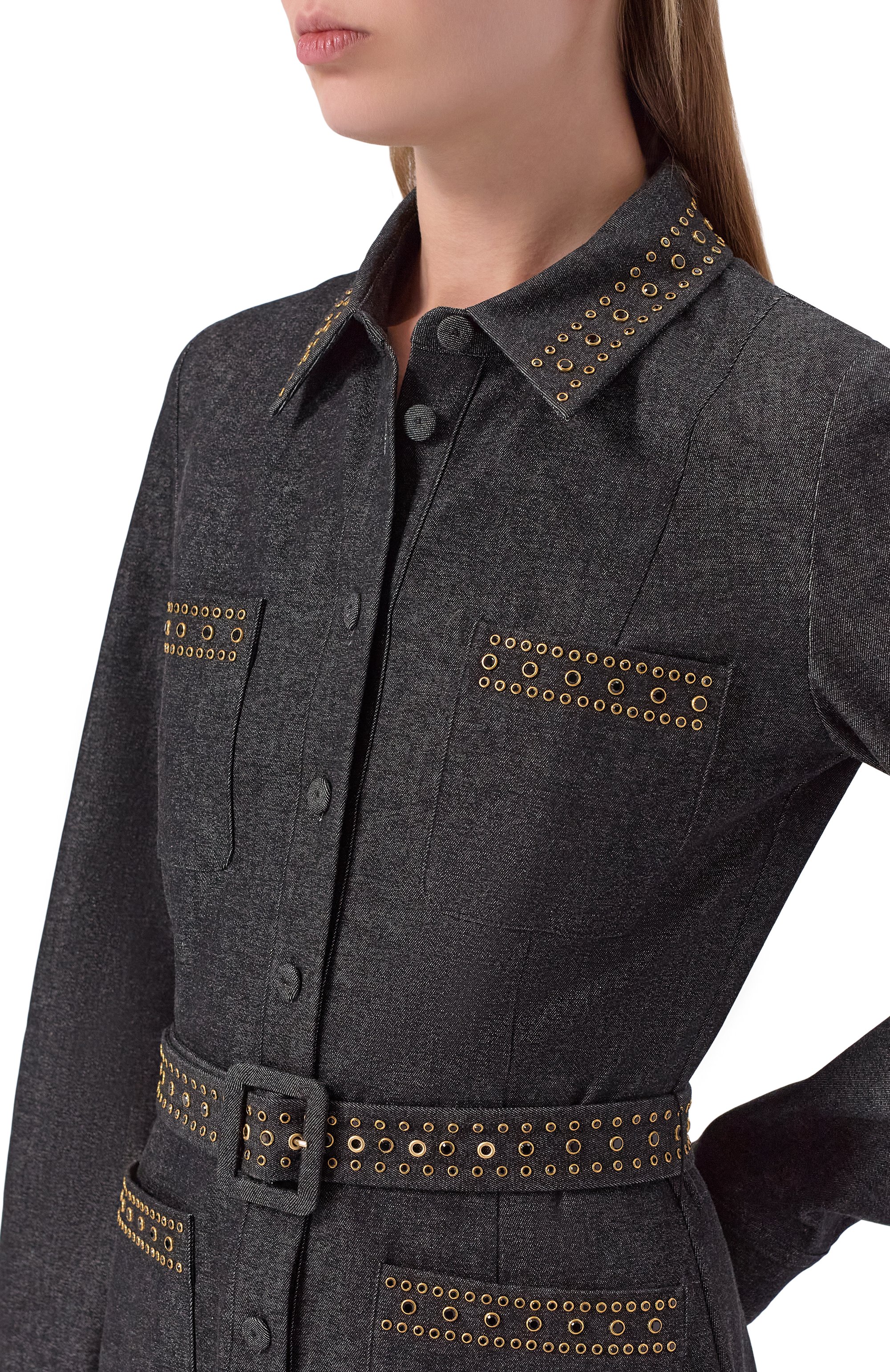 Джинсовое платье ELIE SAAB темно-синего цвета по цене 472000 руб., арт. D0938EF25/DE002, фото 4 Джинсовое платье ELIE SAAB, арт. D0938EF25/DE002, фото 4