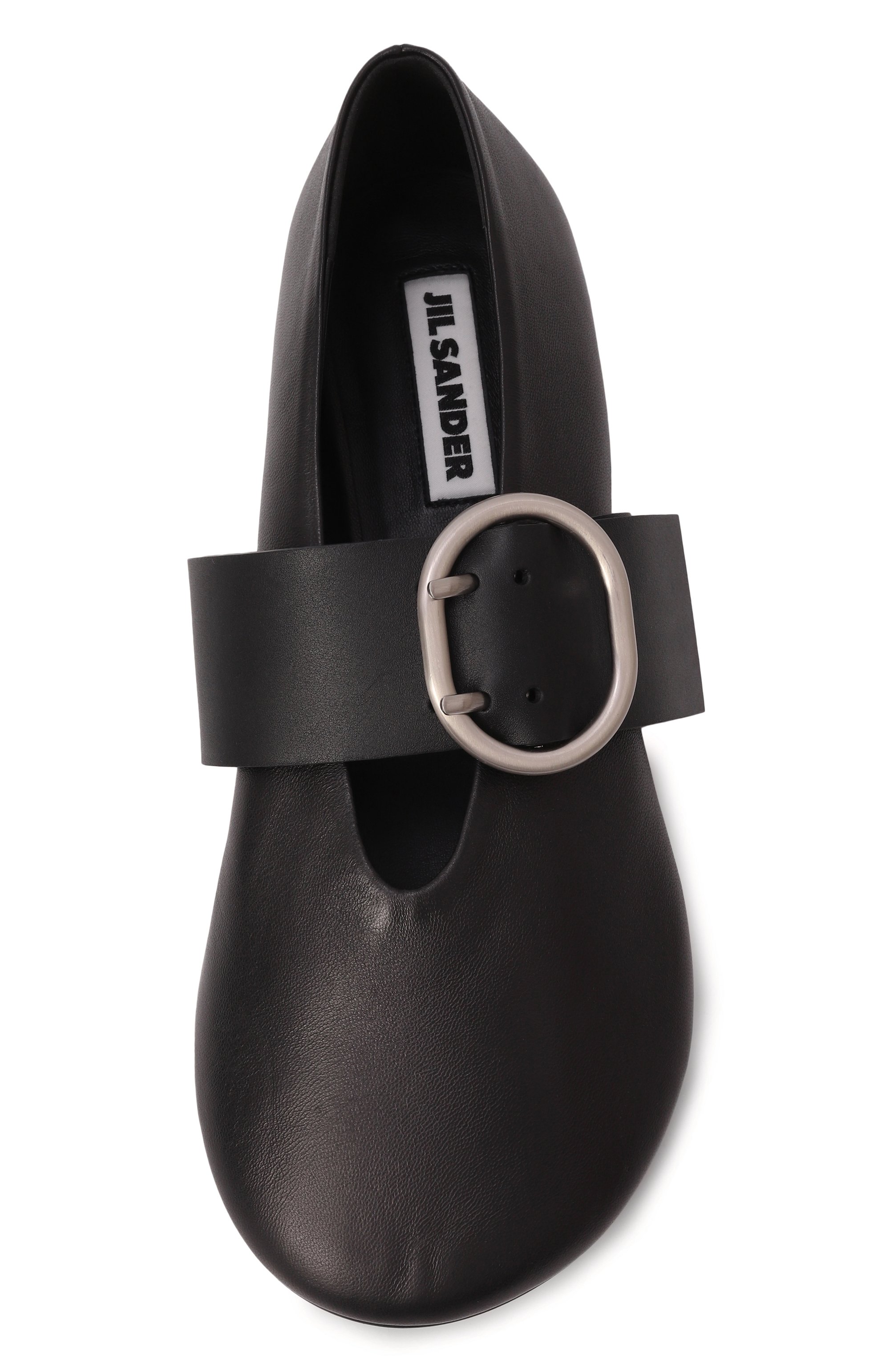 Кожаные балетки JIL SANDER черного цвета по цене 120500 руб., арт. J15WZ0031/P8175, фото 6 Кожаные балетки JIL SANDER, арт. J15WZ0031/P8175, фото 6