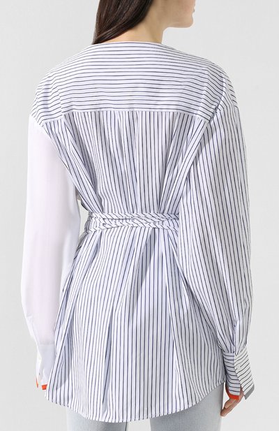 Хлопковая рубашка VICTORIA, VICTORIA BECKHAM, арт. SHVV 131 PSS19 MIX STRIPE SHIRTING, фото 4
