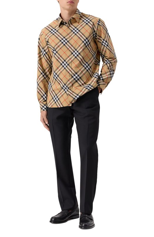 Хлопковая рубашка Burberry 8106165 Бежевый  8106165 Фото 2