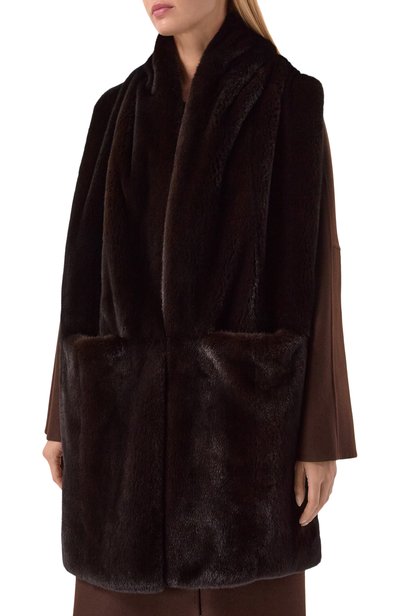 Шарф из норки MVST, арт. MSC04-MINK-BLACK GLAMA, фото 4
