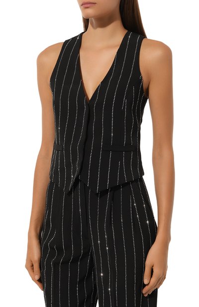Жилет с отделкой стразами FORTE DEI MARMI COUTURE черного цвета по цене 42450 руб., арт. 24WF3437, фото 3 Жилет с отделкой стразами FORTE DEI MARMI COUTURE, арт. 24WF3437, фото 3