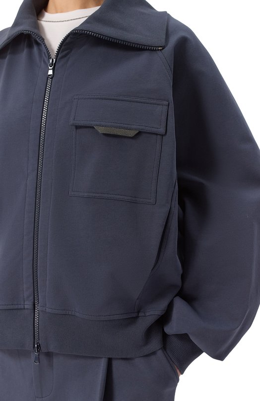 Хлопковая толстовка Brunello Cucinelli MP827SN706 Синий  MP827SN706 Фото 5
