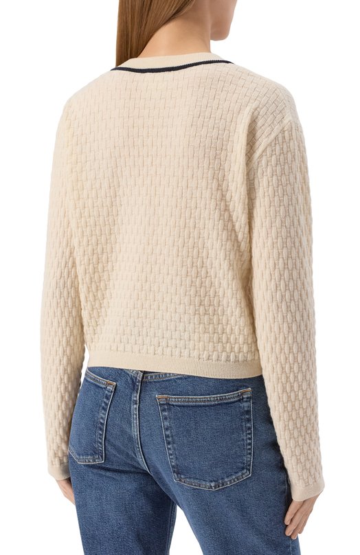 Кашемировый пуловер FRAME x Sotheby's Frame Denim WE25KSW046 Кремовый  WE25KSW046 Фото 4